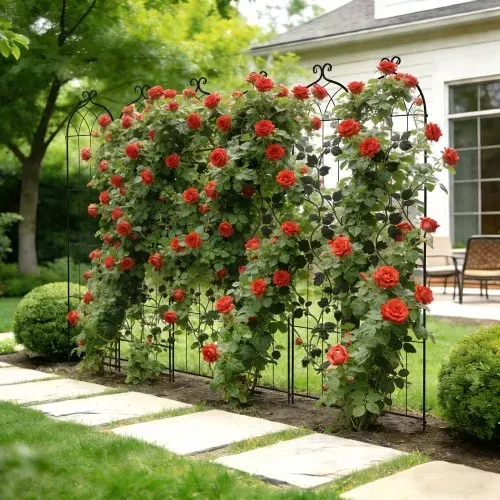VEVOR Rankgitter, 220x52,5cm 4er-Pack, Metall Rankhilfe mit Pulverbeschichteter Oberfläche & Verriegelungsmechanismus, Kletterhilfe, Garten Spalier, Pflanzengitter für Blumen, Gemüse & Rosen – Bild 7
