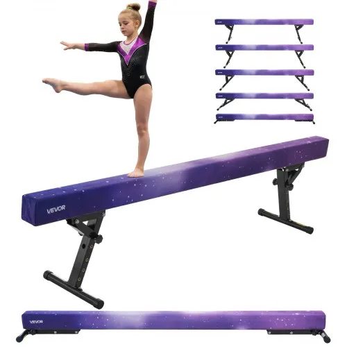 VEVOR Schwebebalken Gymnastik Kinder 241 cm Höhenverstellbar (5-stufig), 158,7 kg belastbarer Gymnastikbalken Turnbalken, Balance Balken Balancierbalken für Fitnessstudio, Galaxy VEVOR Schwebebalken Gymnastik Kinder 241 cm Höhenverstellbar (5-stufig), 158,7 kg belastbarer Gymnastikbalken Turnbalken, Balance Balken Balancierbalken für Fitnessstudio, Galaxy