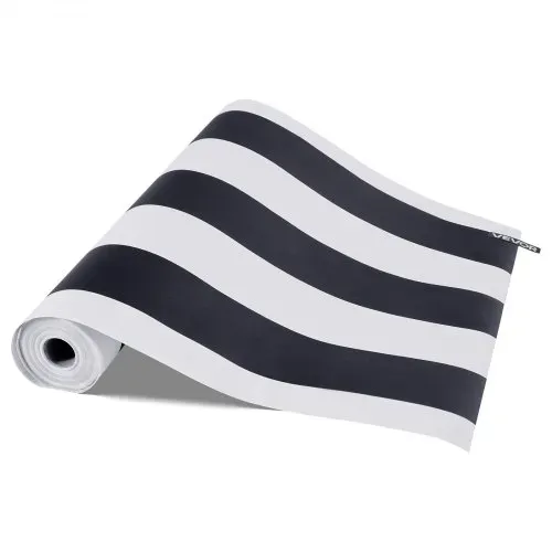 VEVOR Tapete selbstklebend, 45 cm x 15 m, Wandtapete, Klebefolie mit Streifen in Schwarz-Weiß, wasserfest, Möbelfolie, dekorative Vinylrolle für Schlafzimmer, Küche, Büro, Badezimmer – Bild 8