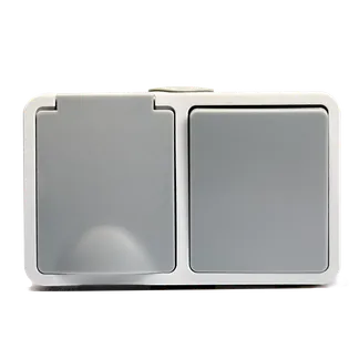 Feuchtraum Kombi-Dose McPower “Fix“,Schalter+Steckdose,Steckanschluss, 250V~, AP Feuchtraum Kombi-Dose McPower “Fix“,Schalter+Steckdose,Steckanschluss, 250V~, AP