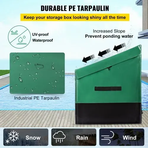 VEVOR 440L Aufbewahrungsbox für Außenbereich 122x63x75cm Auflagenbox aus PE-Plane auf industriellem Niveau Wasserdicht Luftdurchlässig Kissenbox Truhe Gartenbox Ideal für Pools Höfe Gärten Garagen – Bild 2