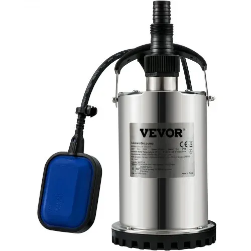 VEVOR Schmutzwasserpumpe 550W Tauchpumpe 230V Gartenpumpe Durchfluss 9500L/h Schmutzwassertauchpumpe IPX8 Auslass zuschneidbar zum Pumpen von Wasser aus Schwimmbädern Teichen Kellern – Bild 9