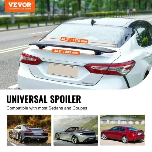 VEVOR GT Wing Autospoiler, 117,6 cm Universalspoiler, Kompatibel mit den meisten Limousinen und Coupés, Hochfestes ABS-Material, Auto Heckspoilerflügel, Racing Spoiler BGW/JDM Drift Glänzend Schwarz VEVOR GT Wing Autospoiler, 117,6 cm Universalspoiler, Kompatibel mit den meisten Limousinen und Coupés, Hochfestes ABS-Material, Auto Heckspoilerflügel, Racing Spoiler BGW/JDM Drift Glänzend Schwarz