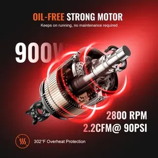 VEVOR 2,1 Gallonen Luftkompressor, 1,2 PS 2,2 CFM@90PSI Ölfreier Luftkompressortank & Max. 116PSI Druck, 70 dB Ultra-Leise Kompressor für Autoreparatur, Reifenbefüllen, Spritzlackieren, Nageln von Holzarbeiten VEVOR 2,1 Gallonen Luftkompressor, 1,2 PS 2,2 CFM@90PSI Ölfreier Luftkompressortank & Max. 116PSI Druck, 70 dB Ultra-Leise Kompressor für Autoreparatur, Reifenbefüllen, Spritzlackieren, Nageln von Holzarbeiten