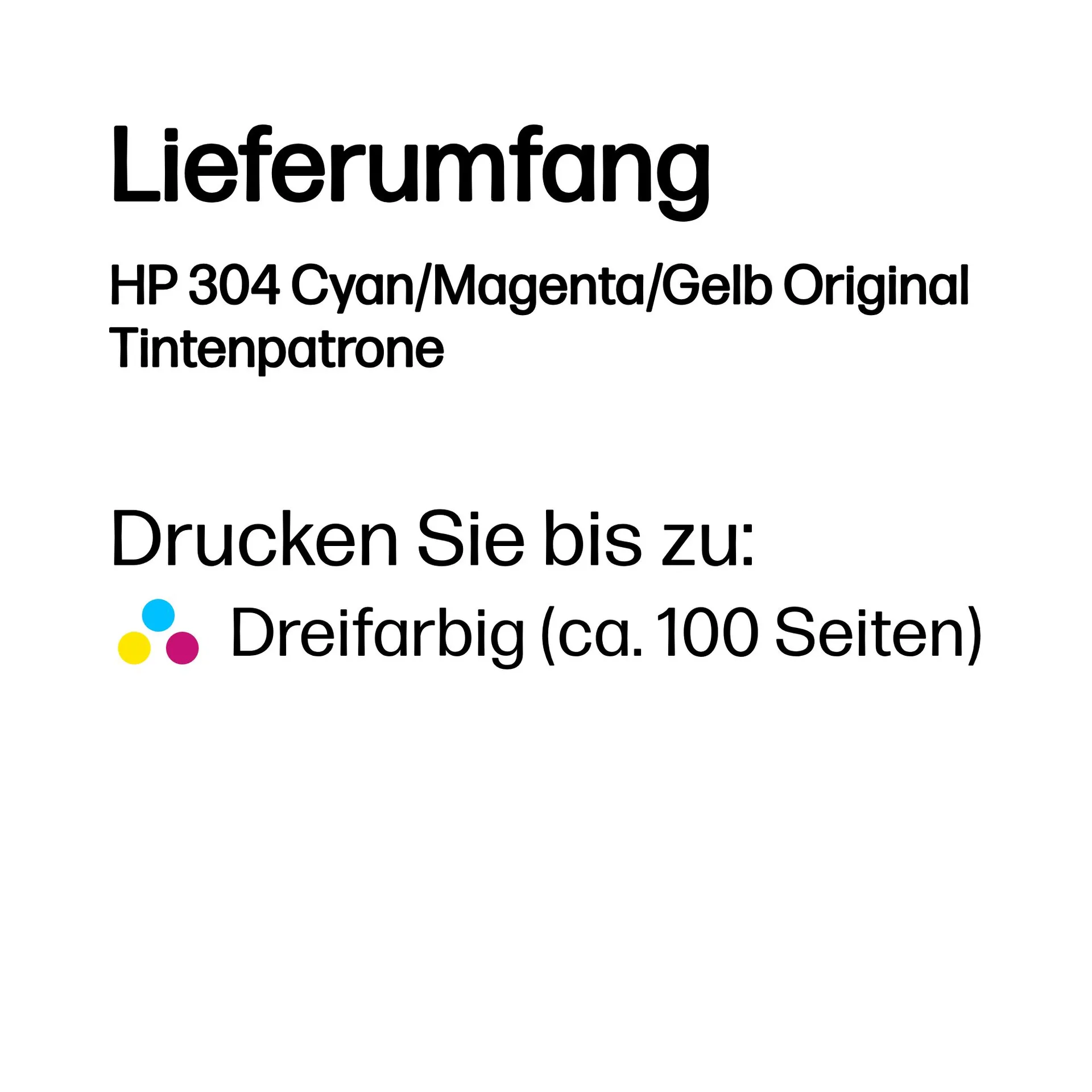 HP 304 Cyan/Magenta/Gelb Original Tintenpatrone – Bild 3