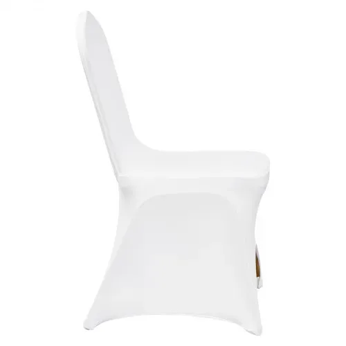 VEVOR Stuhlhussen aus Elastischem Spandex für Klappstühle, Universell Passender, Gewölbter Vorderbezug, Abnehmbare, waschbare Schonbezüge, für Hochzeit, Urlaub, Feier, Essen (100 Stück, Weiß) – Bild 10