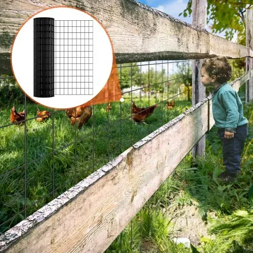VEVOR Volierendraht 91 x 1524 cm, Gartenzaun, 1,52 mm Maschendrahtzaunrolle, Vinylbeschichtetes Drahtzaun für Hühnerstallbarrieren, Kaninchen- und Schlangenzäune, Geflügelgehege – Bild 7