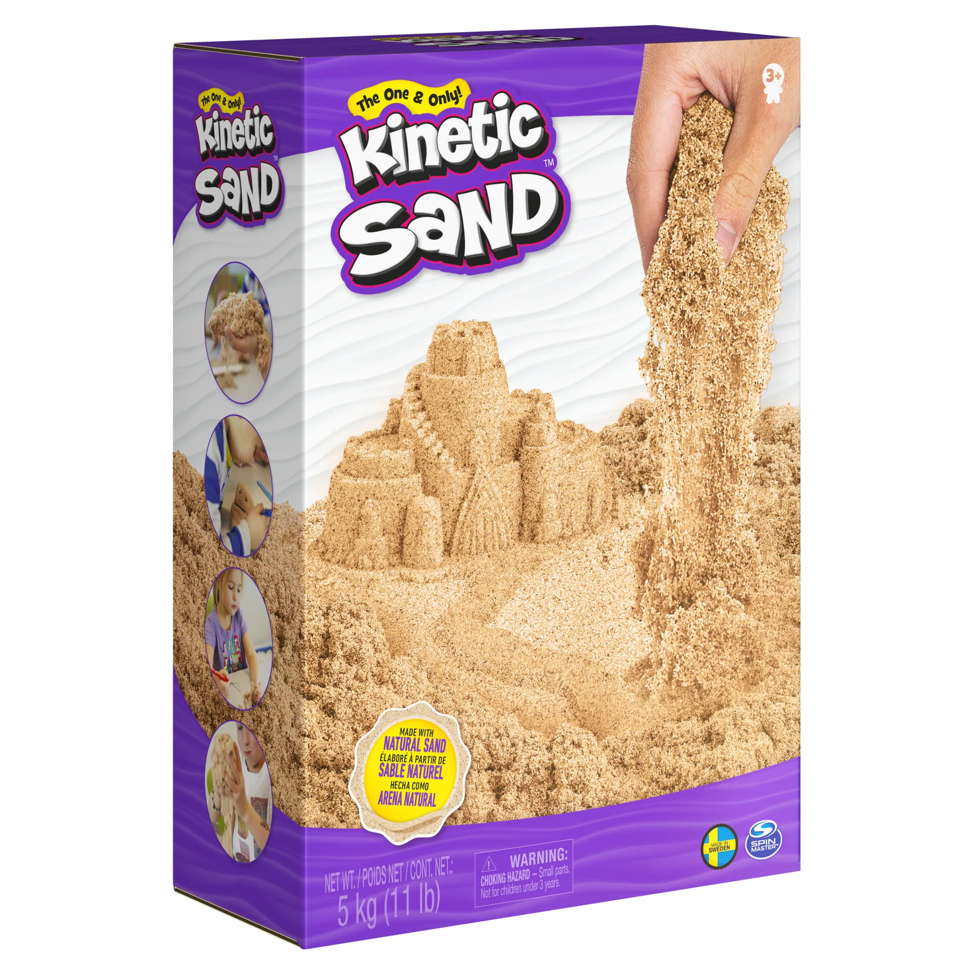 Kinetic Sand - 5 kg naturbraun, magischer kinetischer Sand für Indoor-Sandspiel, Original aus Schweden, bekannt aus Kindergärten, für kreatives, entspanntes Indoor-Sandspiel, ab 3 Jahren – Bild 6