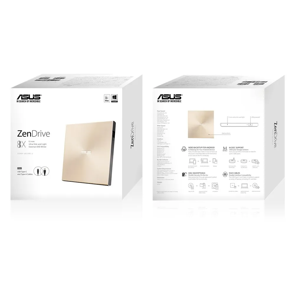 ASUS ZenDrive U9M Optisches Laufwerk DVD±RW Gold – Bild 6