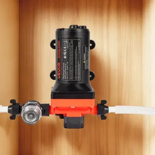 VEVOR Membranpumpe, 12 V DC, 22,7 L/min, selbstansaugende 4-Kammer-Membranwasserpumpe mit automatischem Druckschalter, 4,8 bar Druck, für Wohnmobil, Wohnwagen, Schiff, Yacht, Autowäsche – Bild 7