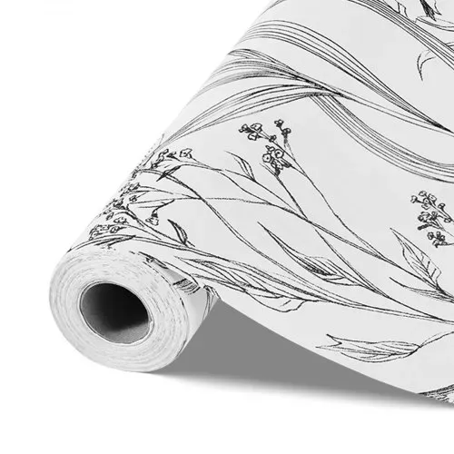 VEVOR Tapete selbstklebend, 45 cm x 10 m, Wandtapete, weiße Klebefolie mit botanischem Blumenmuster, wasserfest, Möbelfolie, dekorative Vinylrolle für Schlafzimmer, Küche, Büro, Badezimmer – Bild 10