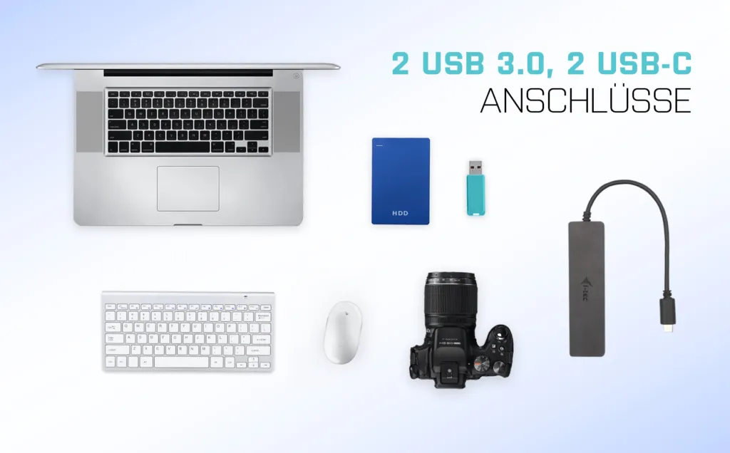 i-tec Metal USB-A/USB-C HUB 2x USB 3.0 + 2x USB-C (10 Gbps) – Bild 6