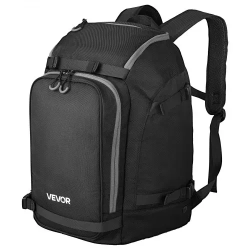 VEVOR Skitasche, 55 L, Reiserucksack für Snowboardstiefel, Skischuhtasche aus strapazierfähigem 1680D Oxford, Skisack für Ski, Snowboard, Helm, Schutzbrille, Handschuhe, Zubehör (schwarz) – Bild 9