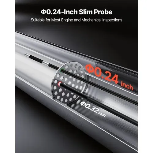 VEVOR Drehbare Endoskopkamera mit Licht, Inspektionskamera mit 360° beweglichem Kopf, IP67 Wasserdichte Rohrkamera mit 6 Zoll Display 1,5 m Kabel 7000 mAh Akku, 6,2 mm Boreskopkamera für Auto Haus – Bild 2
