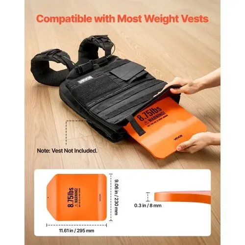 VEVOR Gewichtsplatten für Gewichtswesten 8 kg Set (2 x 4 kg), Gebogene Gewichtswestenplatten für WODs & Funktionelles Training, Ergonomisches Zusatzgewicht für Krafttraining, Laufen und Fitness – Bild 3
