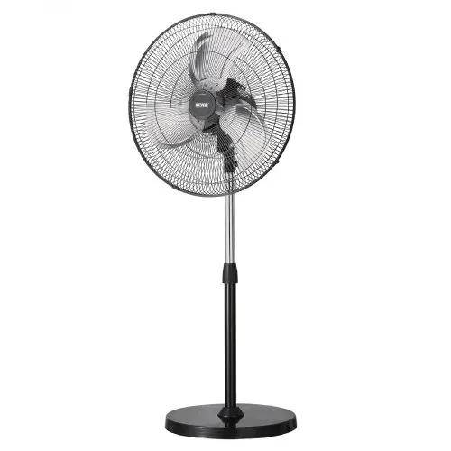 VEVOR Industrieller Standventilator, 570 mm, 90-Grad-Oszillationsventilator, höhenverstellbare Ventilatoren mit 3 einstellbaren Geschwindigkeiten, Windmaschine für Werkstatt, Lagerhaus, Schwarz – Bild 8