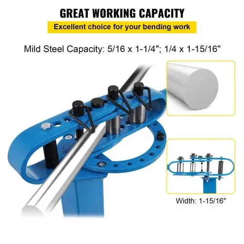 VEVOR Biegen Presser Bender Rohr Stahl, 111,76 cm Teleskopgriff Rohrbiegemaschine, 5/16 x 1-1/4 Zoll und 1/4 x 1-15/16 Zoll Flussstahlkapazität Rohrbiegegerät, Rohrbieger Set mit 7 Formen und 3 Ring – Bild 2