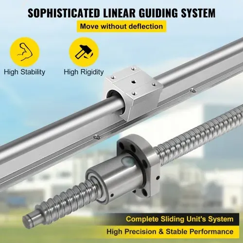 VEVOR Linearschiene SBR20, Linearlager-Gleitset 300, 600,1000 mm Lineare Schienen, Linearlagerschiene mit 3 Kugelumlaufspindeln von C7, Horizontale Linearführung für Automatisierungsmaschinen – Bild 3