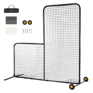 VEVOR L-Typ für Schlägerkäfig 213 x 106 x 213 cm Baseball- und Softball-Sicherheitsschirm Körperschutz Tragbarer Schlagschirm mit Körperschutz & Tragetasche & Rädern, Softball-Pitching-Netz Schwarz VEVOR L-Typ für Schlägerkäfig 213 x 106 x 213 cm Baseball- und Softball-Sicherheitsschirm Körperschutz Tragbarer Schlagschirm mit Körperschutz & Tragetasche & Rädern, Softball-Pitching-Netz Schwarz