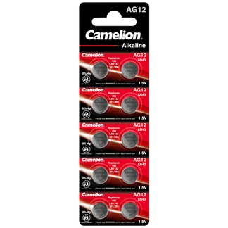 Knopfzelle CAMELION, AG12, 1,5V, Alkaline, 10er-Blister Knopfzelle CAMELION, AG12, 1,5V, Alkaline, 10er-Blister