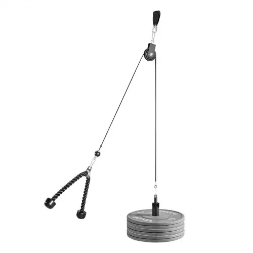 VEVOR Kabelzug, 1 Stück Latzug bis 127 kg Belastbar, Krafttrainingsgerät mit Latzugstange Seilzug, Übungen für Arme Rücken Schultern, Pulley System DIY Latzugturm für Heimtrainer Fitnesscenter Zuhause – Bild 9