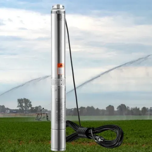 VEVOR Tiefbrunnen-Tauchpumpe, 750 W, 230 V, 60 Hz, 7,1 m³/h max. Durchfluss, 75 m max. Förderhöhe, mit 9,1 m Stromkabel, Edelstahl-Wasserpumpe für Industrie, Bewässerung und Heimgebrauch, IP68-Wasserschutzklasse – Bild 7