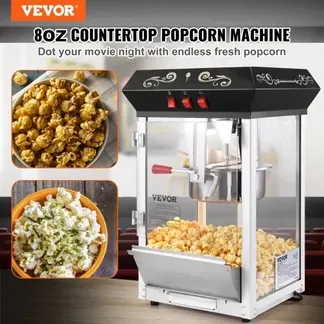 VEVOR Popcornmaschine Popcornautomat Popcorn-Maker, 850 W Popcornmaschine 8 oz Kessel für 48 Tassen pro Ladung, Popcornmaschine für die Arbeitsplatte mit gehärtetem Glas, inklusive 4 Schaufeln VEVOR Popcornmaschine Popcornautomat Popcorn-Maker, 850 W Popcornmaschine 8 oz Kessel für 48 Tassen pro Ladung, Popcornmaschine für die Arbeitsplatte mit gehärtetem Glas, inklusive 4 Schaufeln