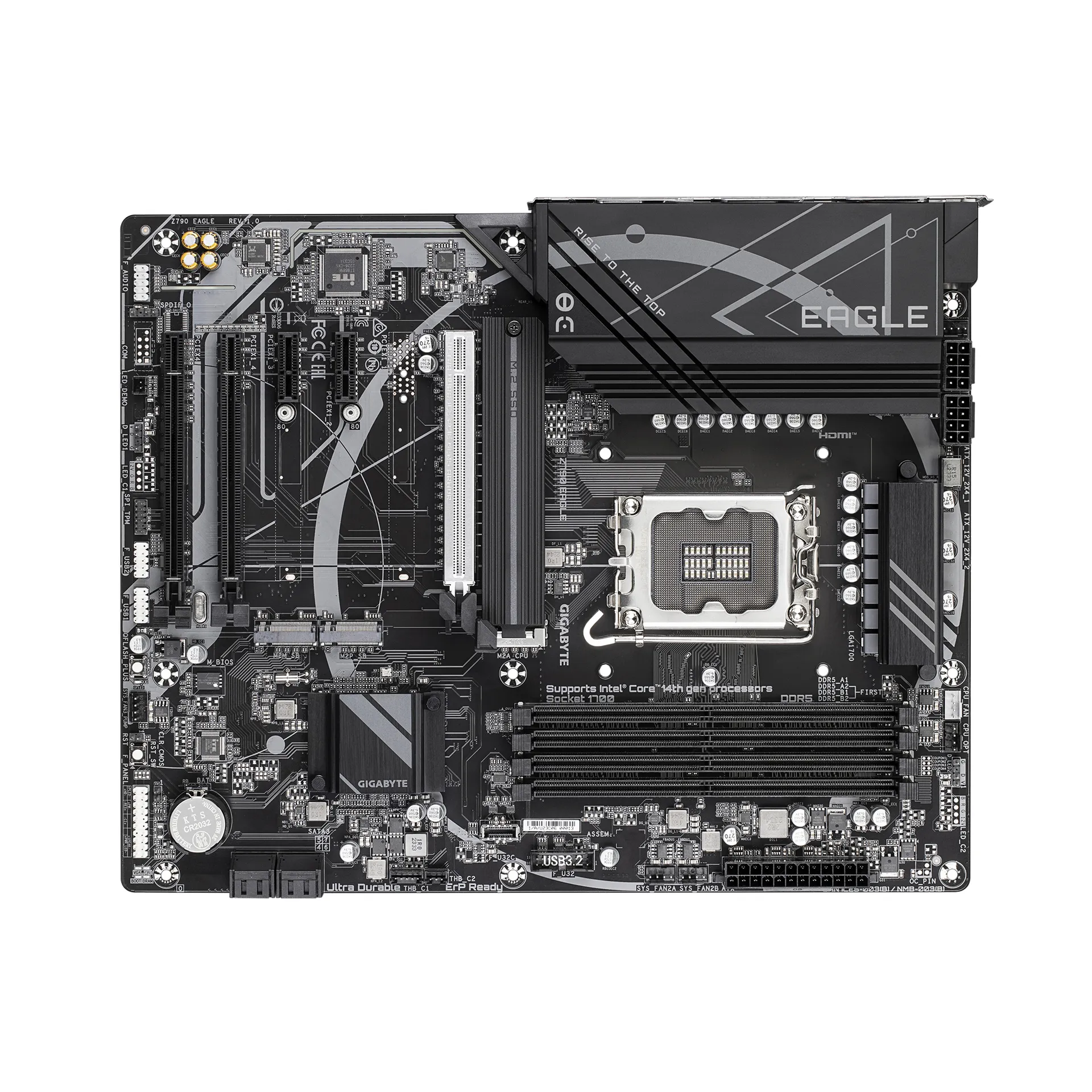GIGABYTE Z790 EAGLE Motherboard - Unterstützt 14. Generation Intel Core CPUs, 12+1+1 Phasen VRM, bis zu 7600MHz DDR5 (OC), 3xPCIe 4.0 M.2, 2,5GbE LAN, USB 3.2 Gen 2 – Bild 4