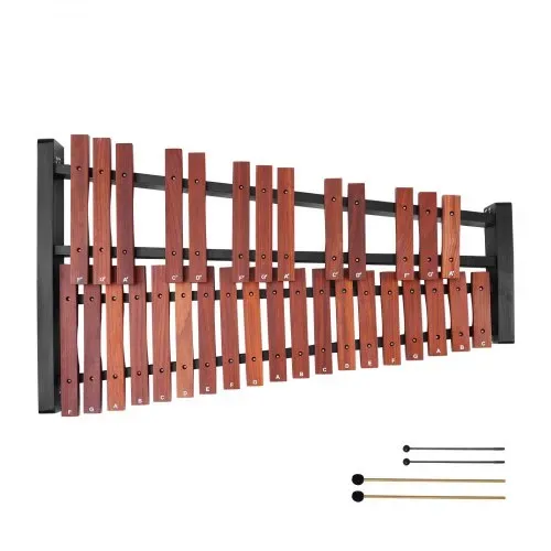 VEVOR Glockenspiel, 32 Noten, professionelles Xylophon-Schlaginstrument aus Holz, mit höhenverstellbarem Ständer aus Kohlenstoffstahl, 4 Schlägeln, Tragetasche, Musikinstrumenten-Set für Anfänger – Bild 8