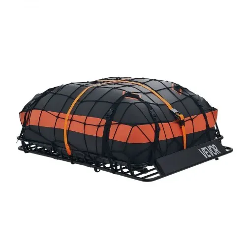 VEVOR Dachkorb Auto 1371 x 864 x 102 mm Dachträgerkorb (Q195-Legierungsstahl) mit Wasserdichter Tasche (Oxford) und Ratschengurten 90,72 kg Tragkraft Dachgepäckträger für SUV Lkw Pkw Autodachkorb – Bild 8