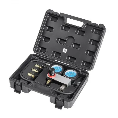 VEVOR Kfz Druckverlusttester Set 0-100 PSI Doppelmanometer Zylinder Druckprüfgerät Kompressionstester inkl 4 Adapter und Luftanschlüsse Leckratenmessgerät für Auto und Motorrad Leckratenmessung – Bild 10