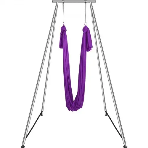 VEVOR Aerial Yoga Hängematte mit Yogarahmen 12 x 2,6 m, Lila Yoga Swing Air Fliegen, Yoga-Schaukel Hammock Swing 250 kg Max. Tragfähigkeit, inkl. Yoga-Socken & Fußpolster, Anti-Gravity-Übungen – Bild 9