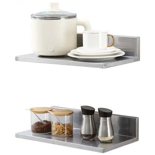 VEVOR Gewürzregal Wandregal 2-teilig, Hängendes Küchenregal 406 x 218 x 85 mm, Schweberegal Edelstahl 20 kg Belastbar, Regalbrett Wandboard Gewürzregal Geeignet für Küchen, Restaurants, Hotels usw. VEVOR Gewürzregal Wandregal 2-teilig, Hängendes Küchenregal 406 x 218 x 85 mm, Schweberegal Edelstahl 20 kg Belastbar, Regalbrett Wandboard Gewürzregal Geeignet für Küchen, Restaurants, Hotels usw.