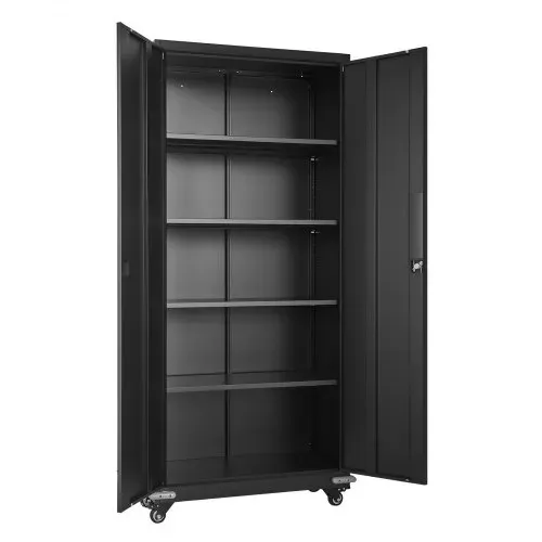 VEVOR Aktenschrank, 184,5 cm Metallschrank mit 4 Verstellbaren Einlegeböden, 2 Magnettüren & 2 Schlüsseln, Werkzeugschrank zur Aufbewahrung von Werkzeugen für Speisekammer, Lager, Keller, Büro – Bild 9