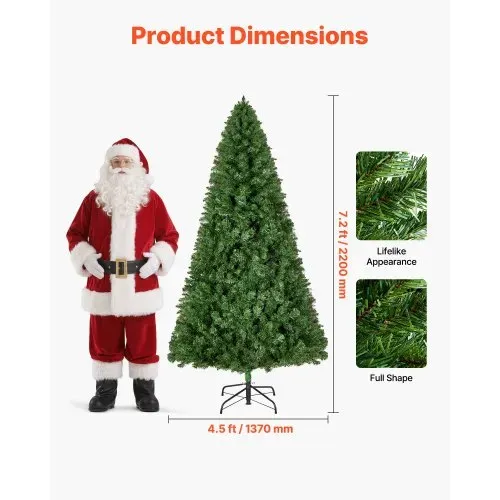 VEVOR Weihnachtsbaum künstlich, 2,2 m Tannenbaum, Christbaum, Naturgetreu, mit 1346 Zweigspitzen und stabilem Metallständer für die Dekoration von Zuhause, Partys und Büros VEVOR Weihnachtsbaum künstlich, 2,2 m Tannenbaum, Christbaum, Naturgetreu, mit 1346 Zweigspitzen und stabilem Metallständer für die Dekoration von Zuhause, Partys und Büros