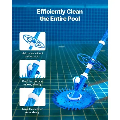 VEVOR Poolsauger mit Saugfunktion, Poolstaubsauger Poolreiniger mit Saugseite, Poolkehrmaschine mit 12 Schläuchen, geeignet für Einbaupools und Aufstellpools bis zu 6,1 x 10,7 m blau VEVOR Poolsauger mit Saugfunktion, Poolstaubsauger Poolreiniger mit Saugseite, Poolkehrmaschine mit 12 Schläuchen, geeignet für Einbaupools und Aufstellpools bis zu 6,1 x 10,7 m blau