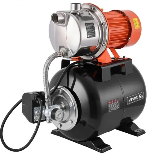 VEVOR Hauswasserwerk 1176 W, 6000 L/h Jetpumpe mit 19 L Druckbehälter, 57 m Förderhöhe, inkl. Automatischem Wasserfördersystem & Edlstahlpumpenkopf, zur Gartenbewässerung & Hauswasserversorgung VEVOR Hauswasserwerk 1176 W, 6000 L/h Jetpumpe mit 19 L Druckbehälter, 57 m Förderhöhe, inkl. Automatischem Wasserfördersystem & Edlstahlpumpenkopf, zur Gartenbewässerung & Hauswasserversorgung