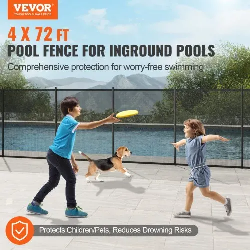 VEVOR Poolzaun, 1,21 x 21,95 m abnehmbarer Kindersicherheits-Poolzaun, einfache DIY-Installation, Schwimmbadzaun, 340 g Teslin-PVC-Poolzaunnetz, schützt Kinder und Haustiier VEVOR Poolzaun, 1,21 x 21,95 m abnehmbarer Kindersicherheits-Poolzaun, einfache DIY-Installation, Schwimmbadzaun, 340 g Teslin-PVC-Poolzaunnetz, schützt Kinder und Haustiier