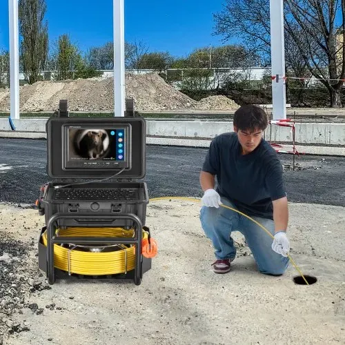 VEVOR Kanalkamera 70 m, selbstnivellierende Rohrinspektionskamera mit 512-Hz-Sender, Entfernungszähler, 9-Zoll-Bildschirm, 1080P HD-Rohrkamera mit 12 LEDs und 32-GB-Karte für Kanalrohre, Endoskop – Bild 7