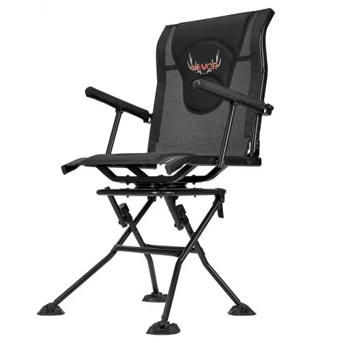 VEVOR Faltstuhl Campingstuhl Anglerstuhl mit Armlehnen & einstellbarem Tragegurt & Stahlrahmen Klappstuhl Gartenstuhl (136 kg belastbar) 360° geräuschlos drehbar, für Picknick Garten Outdoor – Bild 9