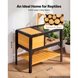 VEVOR Schildkrötenhaus Schildkrötengehege Reptilienkäfig 840x510x770 mm, für Schildkröten Reptilien, Tannenholz, mit 2 Räumen, Ablagefach, Lampenständer, Aufklappbarem Deckel & Acryl-Sichtfenster VEVOR Schildkrötenhaus Schildkrötengehege Reptilienkäfig 840x510x770 mm, für Schildkröten Reptilien, Tannenholz, mit 2 Räumen, Ablagefach, Lampenständer, Aufklappbarem Deckel & Acryl-Sichtfenster