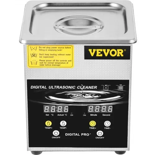VEVOR 2 L Verbesserter Ultraschallreiniger (100 W Heizung, 60 W Ultraschall) Professioneller digitaler Labor-Ultraschall-Teilereiniger mit Heizungstimer für die Reinigung von Schmuck, Brillenteilen – Bild 9