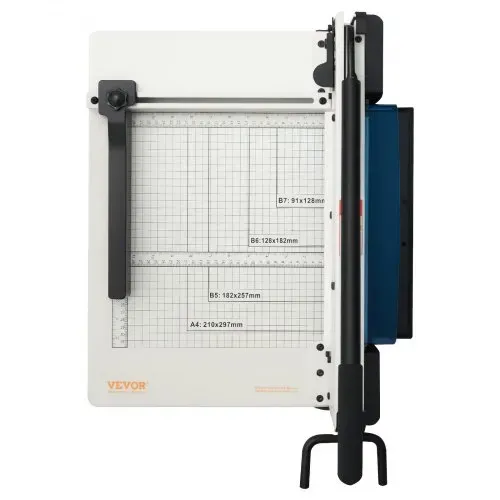 VEVOR Papierschneider manuelle Schneidemaschine (bis A4 Papier 304,8 mm, 400 Blatt), Papierschneidemaschine Hebelschneider, Guillotine-Schere für Papier höchste Präzision Büro Zuhause Schule weiß – Bild 9