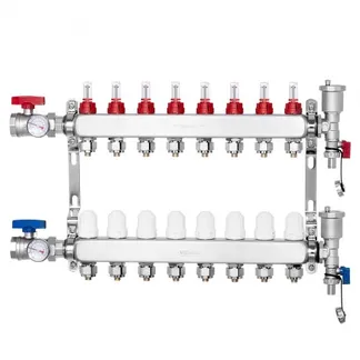 VEVOR 8-Zweig-Wärmeverteilungsverteiler, 1/2-Zoll-PEX-Rohrverteiler, Edelstahl-PEX-Verteiler für hydronische Fußbodenheizung, Wärmeverteilungs-PEX-Verteilersatz mit 1/2-Zoll-Adaptern im Lieferumfang enthalten VEVOR 8-Zweig-Wärmeverteilungsverteiler, 1/2-Zoll-PEX-Rohrverteiler, Edelstahl-PEX-Verteiler für hydronische Fußbodenheizung, Wärmeverteilungs-PEX-Verteilersatz mit 1/2-Zoll-Adaptern im Lieferumfang enthalten