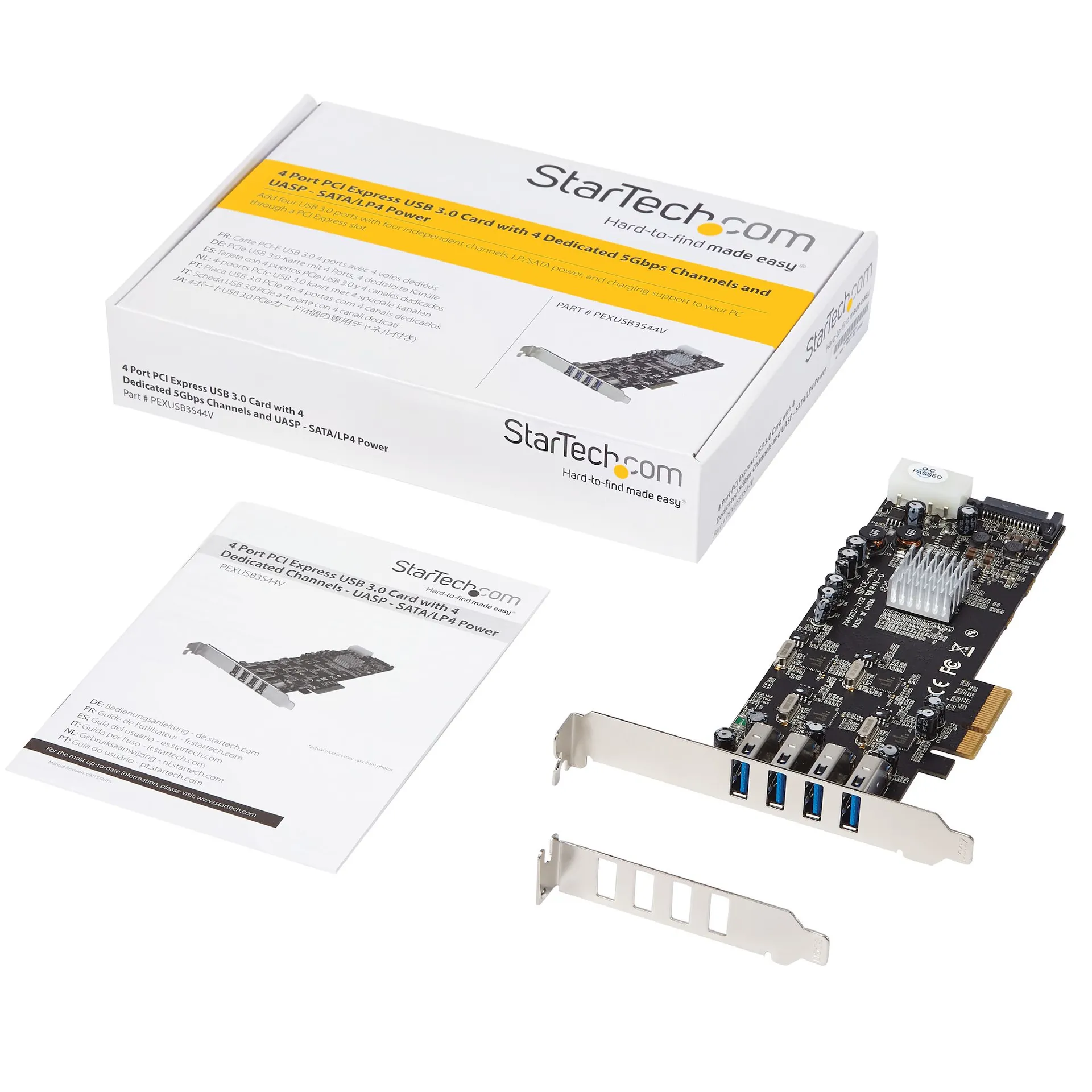 StarTech.com 4 Port USB 3.0 SuperSpeed PCI Express Schnittstellenkarte mit 4 5Gb/s Kanälen und UASP - SATA/LP4 Strom – Bild 6