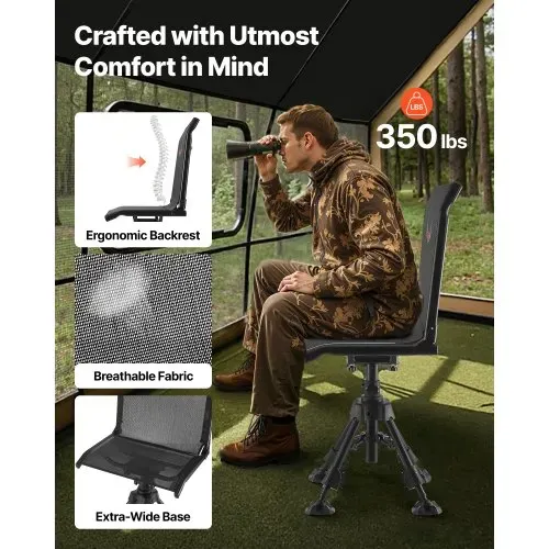 VEVOR Faltstuhl Campingstuhl Anglerstuhl mit Stahlrahmen, höhenverstellbarer Klappstuhl Gartenstuhl (158 kg belastbar) 360° geräuschlos drehbar, 420-625 mm (Sitzhöhe) für Picknick Garten Outdoor VEVOR Faltstuhl Campingstuhl Anglerstuhl mit Stahlrahmen, höhenverstellbarer Klappstuhl Gartenstuhl (158 kg belastbar) 360° geräuschlos drehbar, 420-625 mm (Sitzhöhe) für Picknick Garten Outdoor