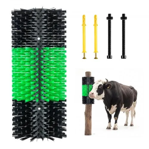 VEVOR Kratzbürste 43×19 cm, Viehbürste 1 Stk. inkl. 4 Schrauben, Rinderkratzer zur Linderung von Rückenjucken, Massage-& Pflege-Kratzwerkzeug für Pferde, Rinder, Schafe & Schweine, Grün & Schwarz VEVOR Kratzbürste 43×19 cm, Viehbürste 1 Stk. inkl. 4 Schrauben, Rinderkratzer zur Linderung von Rückenjucken, Massage-& Pflege-Kratzwerkzeug für Pferde, Rinder, Schafe & Schweine, Grün & Schwarz