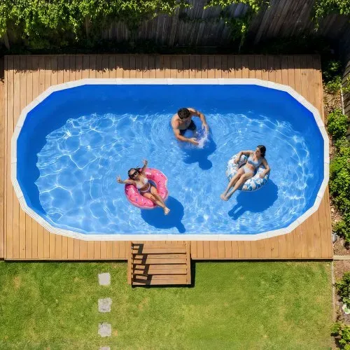 VEVOR Poolinnenfolie, 3,75x7,32 m Poolfolie für 120 cm Wandhöhe, Schwimmbadfolie aus PVC, Innenhülle 0,4 mm Stärke, Ersatzfolie UniBead, Geeignet für Oberirdische Pools mit Stahlwänden, Blau – Bild 7