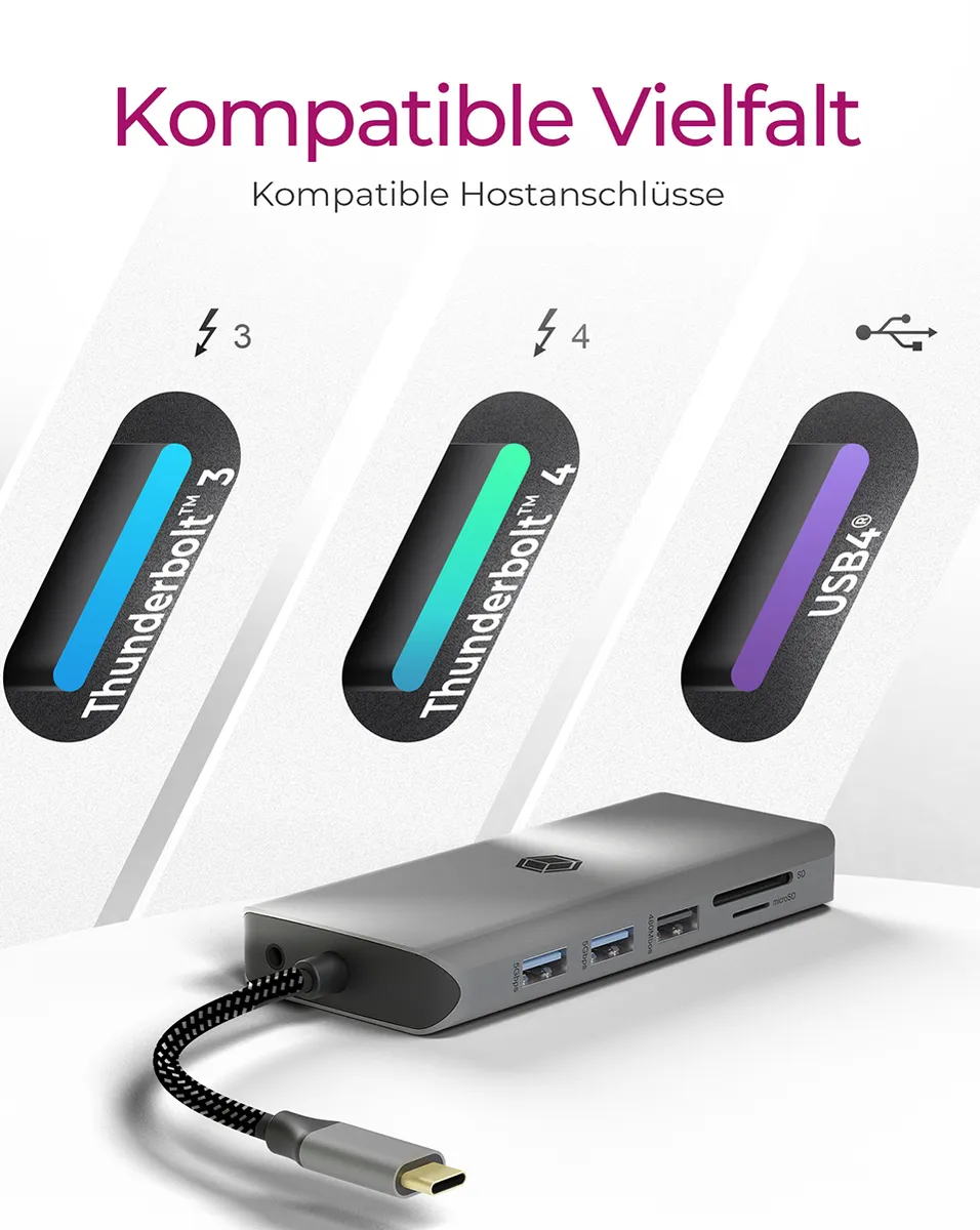 ICY BOX IB-DK4061-CPD, 12 zu 1 USB Type-C® Notebook DockingStation, 2x HDMI – Bild 7