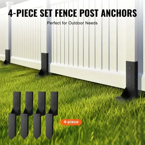 VEVOR Reparaturset für Zaunpfostenanker 4er-Pack Innendurchmesser 8,9 x 8,9 cm Stützpfosten aus Stahl für Zaunpfosten Anker-Erdspieß zur Reparatur von geneigten gebrochenen Holzzaunpfosten Umhüllung – Bild 4
